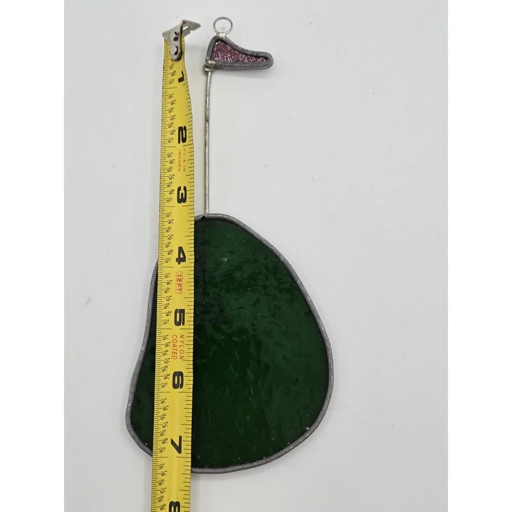 Vtg Golf Hole Stained Glass 7